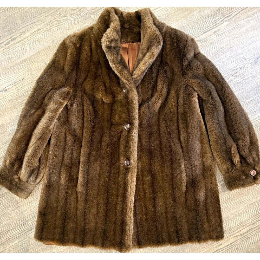 Faux Fur Coat, Brown Regular, Acrylic Pile Tissavel France By Furrage
